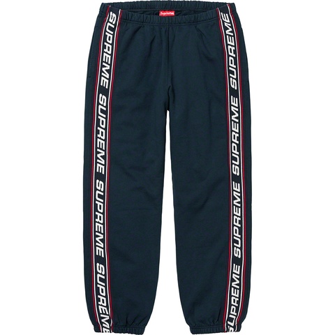 Supreme Text Rib Sweatpant - Navy