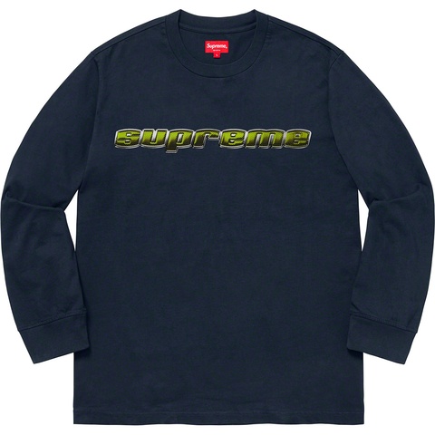 Supreme Chrome Logo L/S Top - Navy