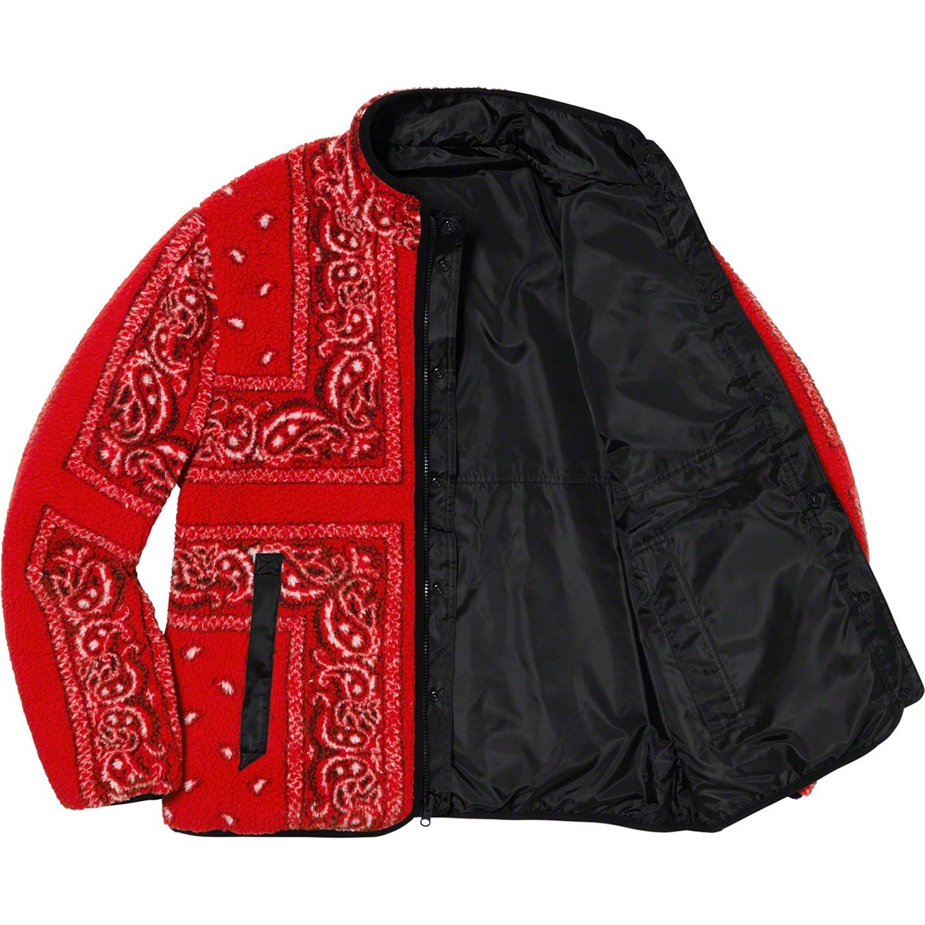 Supreme Reversible Bandana Fleece Jacket (FW19) - Red - $228