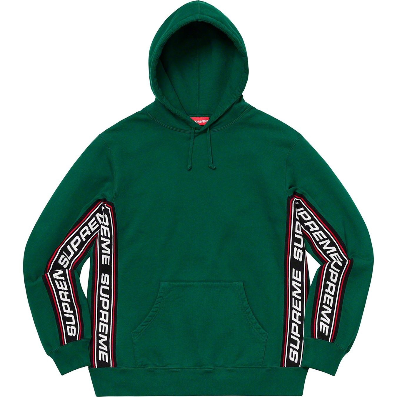 Supreme Text Rib Hooded Sweatshirt (FW19) - Dark Green - $158