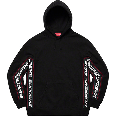 Supreme Text Rib Hooded Sweatshirt - Black