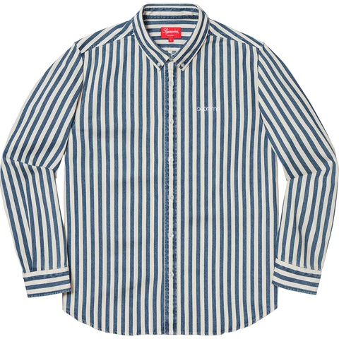 Supreme Denim Shirt - Blue Stripe