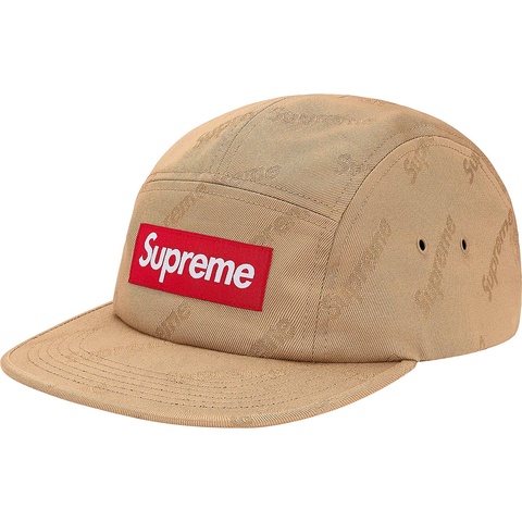 Supreme Jacquard Logos Twill Camp Cap - Tan