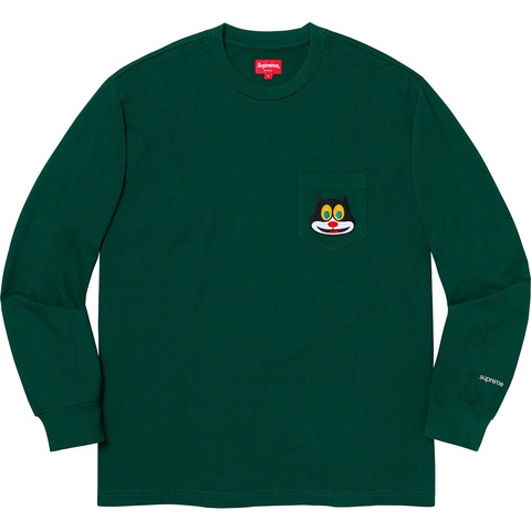 Supreme Cat L/S Pocket Tee - Dark Green