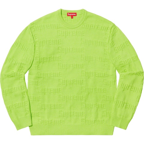 Supreme Raised Logo Sweater - Acid Green