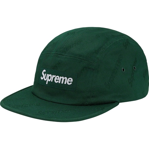 Supreme Jacquard Logos Twill Camp Cap - Forest Green