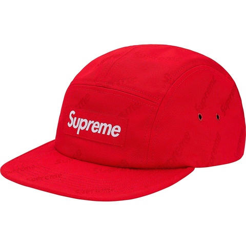 Supreme Jacquard Logos Twill Camp Cap - Red