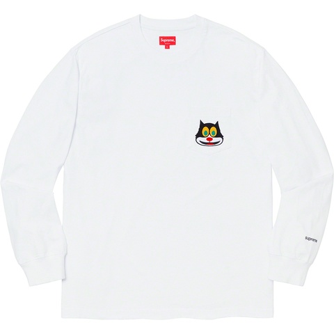 Supreme Cat L/S Pocket Tee - White