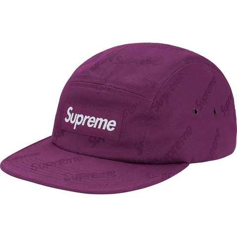 Supreme Jacquard Logos Twill Camp Cap - Purple