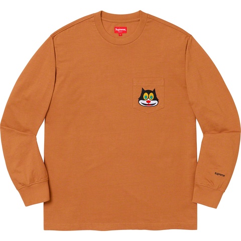 Supreme Cat L/S Pocket Tee - Rust