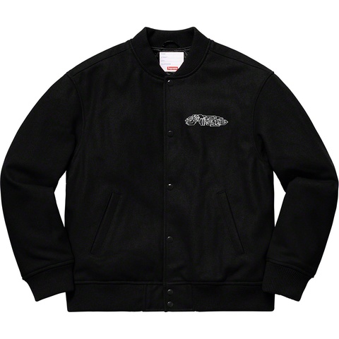 Supreme Delta Logo Varsity Jacket - Black