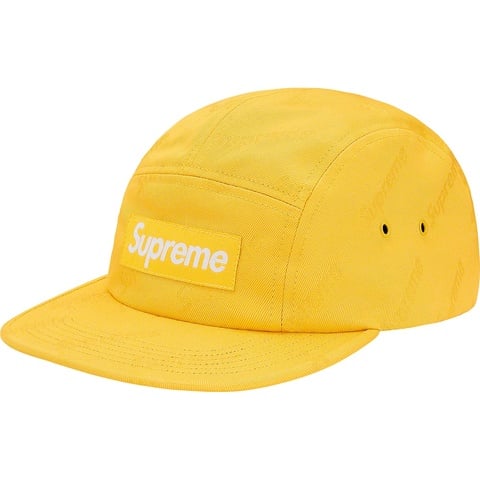 Supreme Jacquard Logos Twill Camp Cap - Yellow