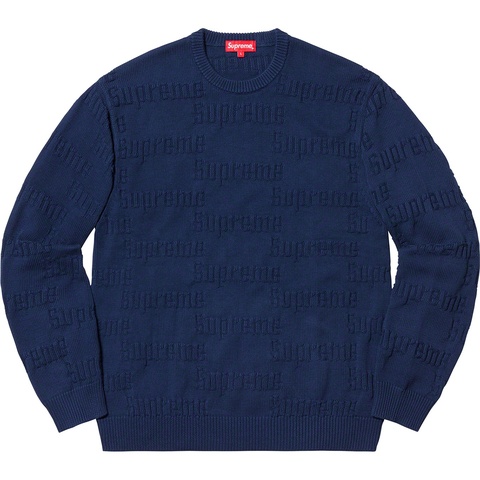 Supreme Raised Logo Sweater - Navy