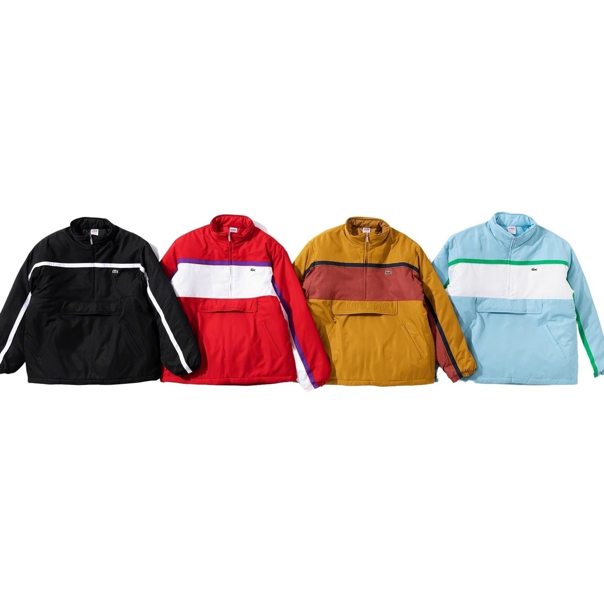 Supreme x LACOSTE 2019 F/W サイズS アノラック Supreme®/LACOSTE Puffy Half Zip Pullover - Supreme