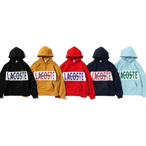 Supreme®/LACOSTE Logo Panel Hooded Sweatshirt - Supreme