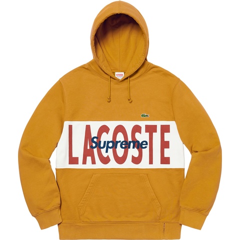 Supreme Supreme®/LACOSTE Logo Panel Hooded Sweatshirt - Gold