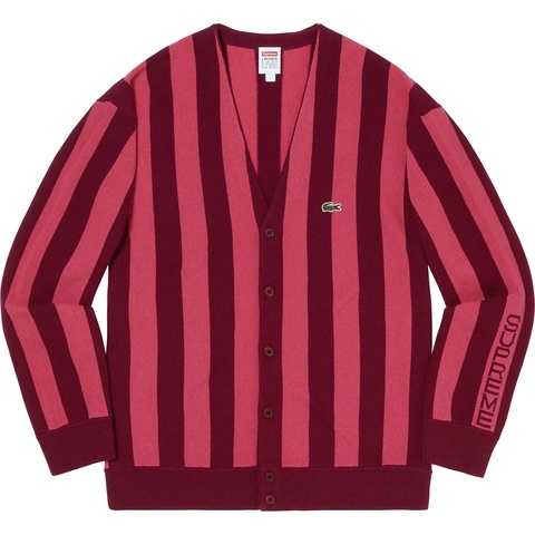 Supreme Supreme®/LACOSTE Stripe Cardigan - Burgundy