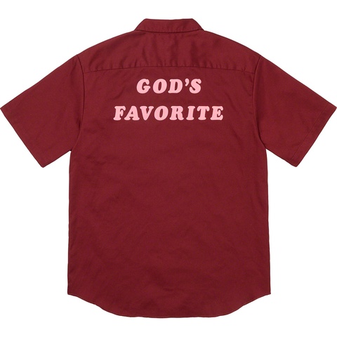 Supreme God's Favorite S/S Work Shirt - Burgundy