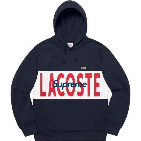 Supreme®/LACOSTE Logo Panel Hooded Sweatshirt - Supreme