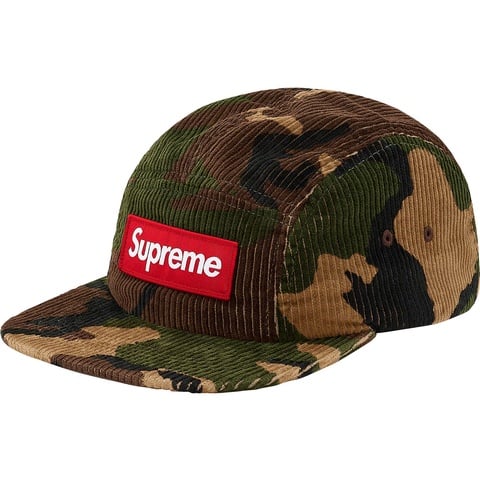 Supreme Camo Corduroy Camp Cap - Woodland Camo