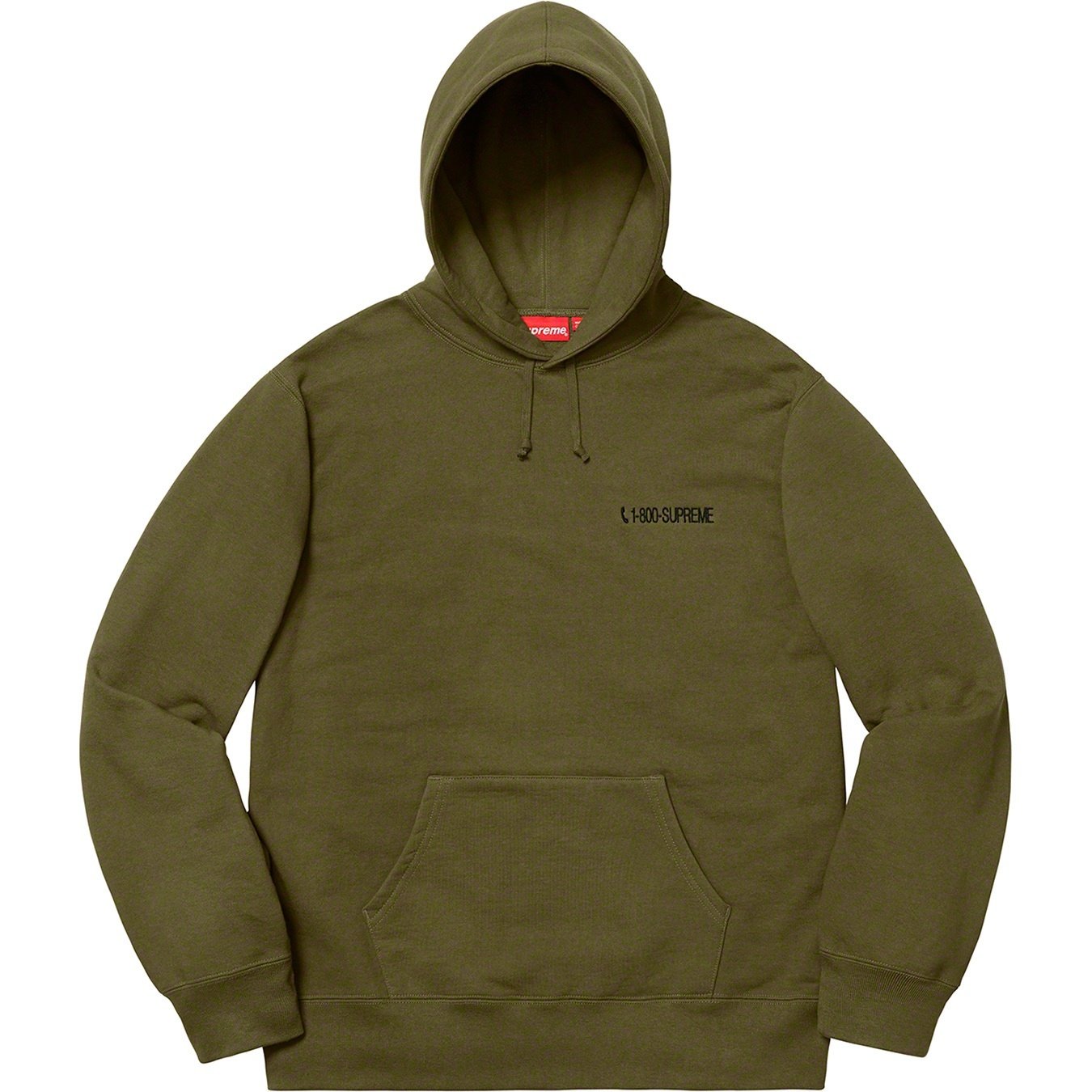Supreme 1-800 Hooded Sweatshirt (FW19) - Dark Olive - $168