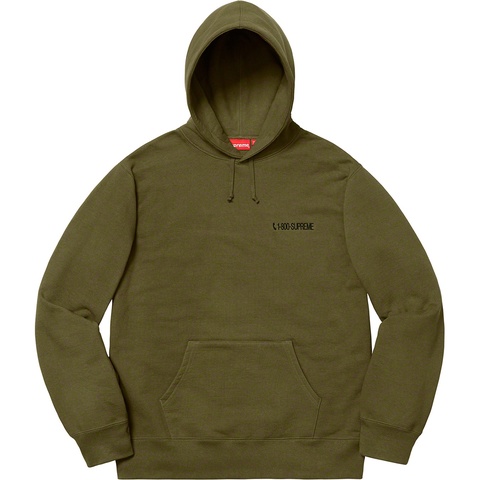 Supreme 1-800 Hooded Sweatshirt - Dark Olive