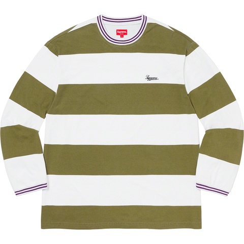 Supreme Printed Stripe L/S Top - Light Olive