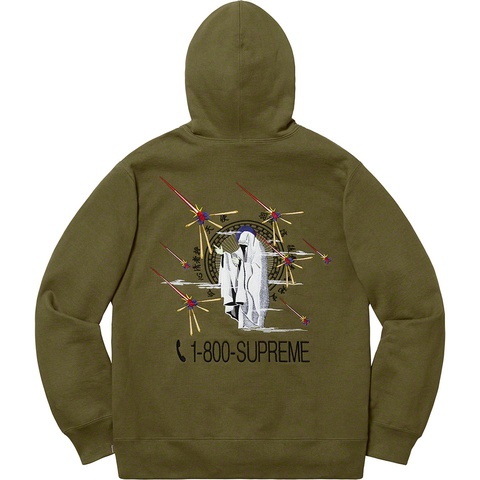 Supreme 1-800 Hooded Sweatshirt - Dark Olive