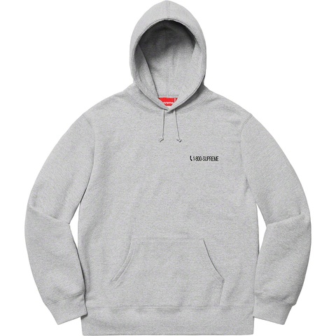Supreme 1-800 Hooded Sweatshirt - Heather Grey