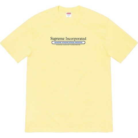 Supreme Inc. Tee - Pale Yellow