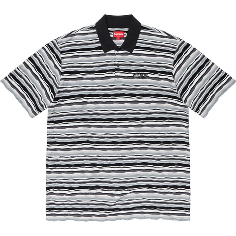 Supreme Textured Stripe Polo - Black