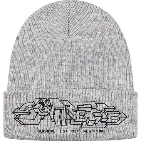 Supreme Delta Logo Beanie - Heather Grey