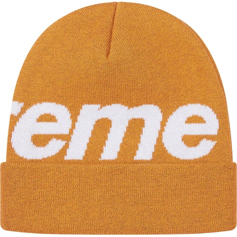 Supreme Big Logo Beanie - Dark Gold