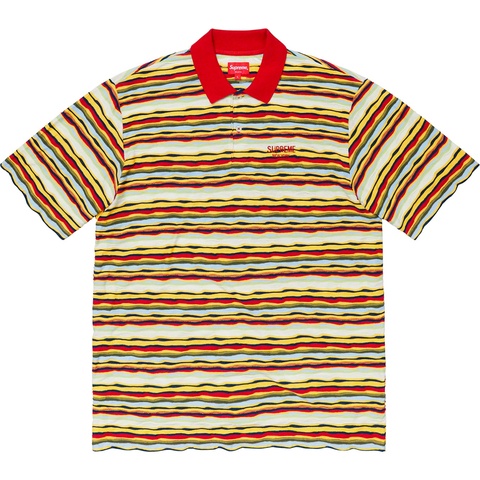 Supreme Textured Stripe Polo - Red