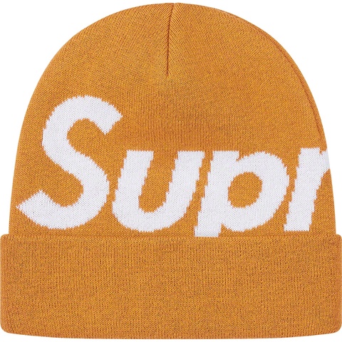 Supreme Big Logo Beanie - Dark Gold