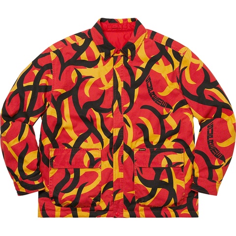 Supreme Reversible Puffy Work Jacket - Red Tribal Camo