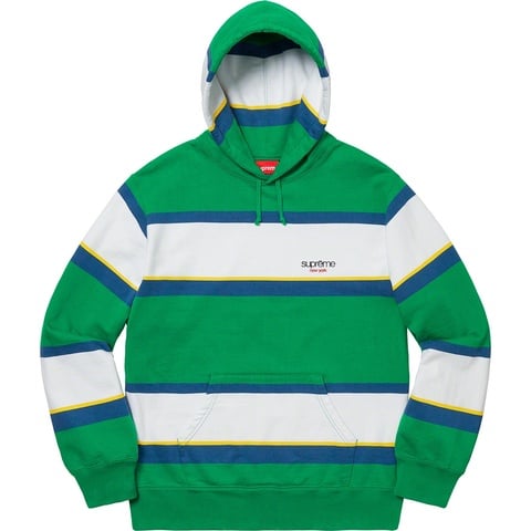 Supreme Stripe Hooded Sweatshirt - Green