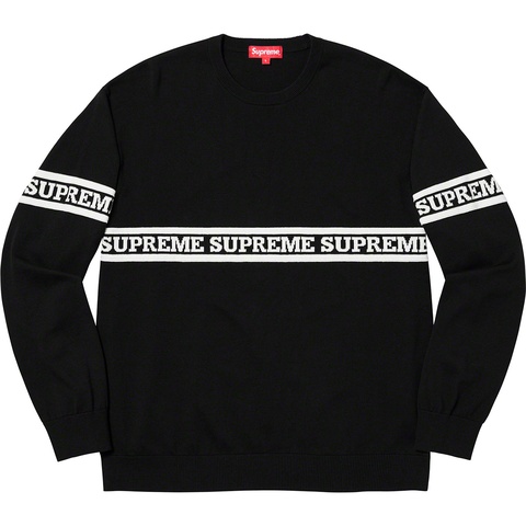 Supreme Logo Stripe Knit Top - Black