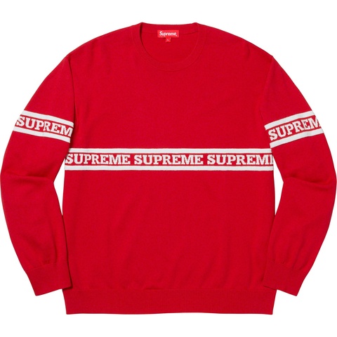 Supreme Logo Stripe Knit Top - Red