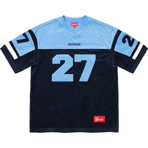 Supreme Velour Football Jersey - Navy