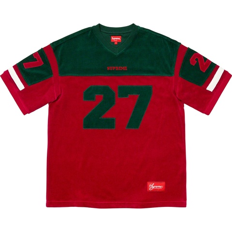 Supreme Velour Football Jersey - Red