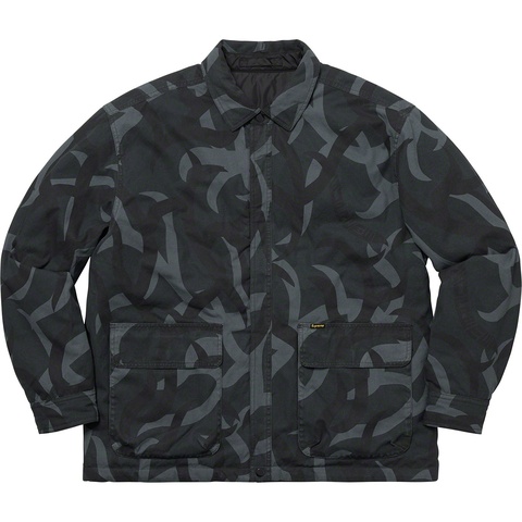 Supreme Reversible Puffy Work Jacket - Black Tribal Camo