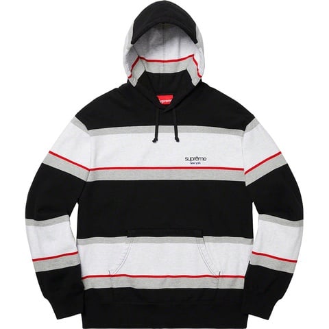 Supreme Stripe Hooded Sweatshirt - Black
