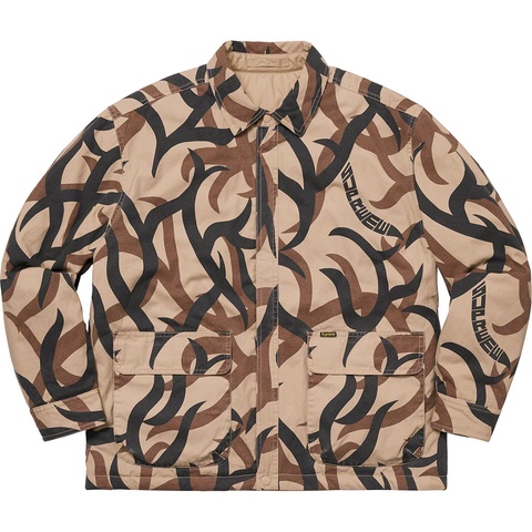 Supreme Reversible Puffy Work Jacket - Tan Tribal Camo