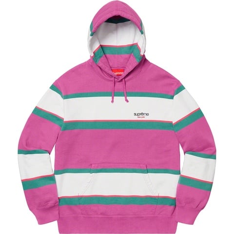 Supreme Stripe Hooded Sweatshirt - Dusty Magenta