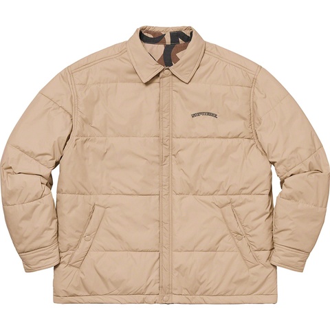 Supreme Reversible Puffy Work Jacket - Tan Tribal Camo