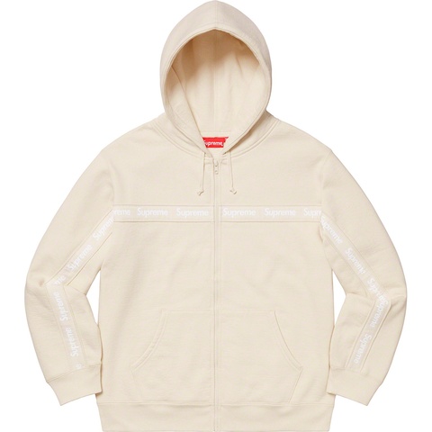 Text Stripe Zip Up Hooded Sweatshirt - Supreme