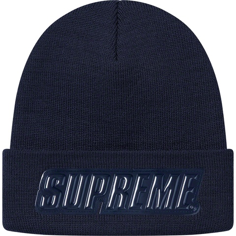Supreme Raised Patent Logo Beanie - Navy