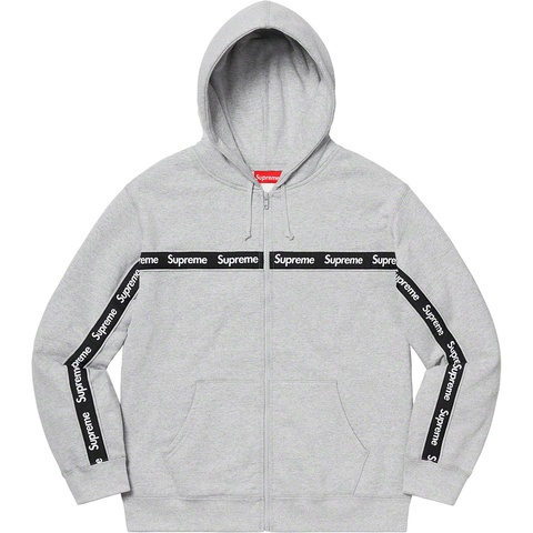 Text Stripe Zip Up Hooded Sweatshirt - Supreme