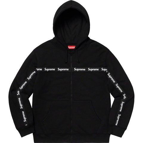 Text Stripe Zip Up Hooded Sweatshirt - Supreme